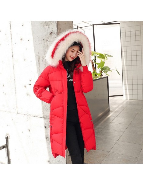 Parkas Fashion Woman Thick Jacket Big fur collar Women's 2019 New Korean Version Big Fur Collar Medium-long Size Thickened Ja...