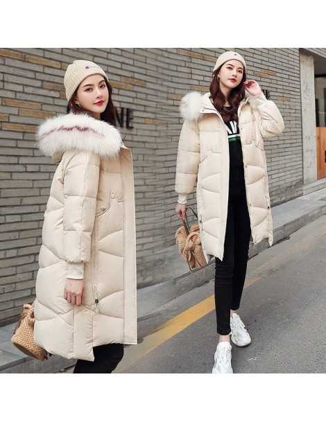 Parkas Fashion Woman Thick Jacket Big fur collar Women's 2019 New Korean Version Big Fur Collar Medium-long Size Thickened Ja...