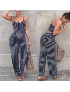 Jumpsuits Hirgin Ladies Women Striped Bow Clubwear Playsuit Bodysuit Party Overall Jumpsuit Strappy Romper Sleeveless Long Tr...