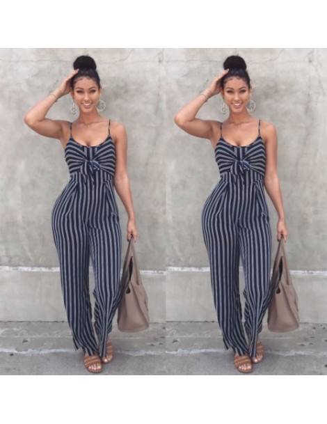 Jumpsuits Hirgin Ladies Women Striped Bow Clubwear Playsuit Bodysuit Party Overall Jumpsuit Strappy Romper Sleeveless Long Tr...