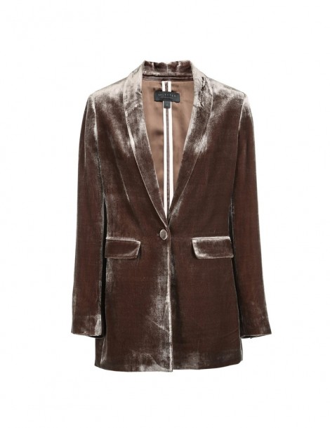 Blazers SELECTED Women Velvet Business Suit Blazer jacket 418408515 - PECAN BROWN - 53111225146345 $22.82