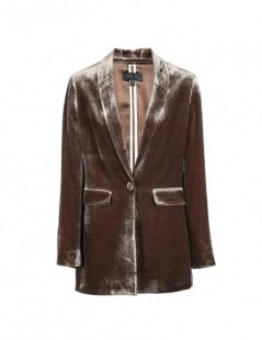 Blazers SELECTED Women Velvet Business Suit Blazer jacket 418408515 - PECAN BROWN - 53111225146345 $22.82