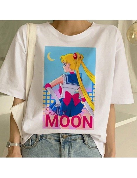 T-Shirts Sailor Moon Summer New Fashion T Shirt Women Harajuku Short Sleeve Fun Ulzzang T-Shirt Cute Cat Tshirt Cartoon Top T...