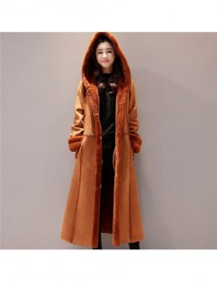 Parkas Autumn Winter Women Suede Jacket Hooded Coat Long Sleeve Warm Soft Lambswool Thicken Long Jacket Winter Coat Abrigo Mu...