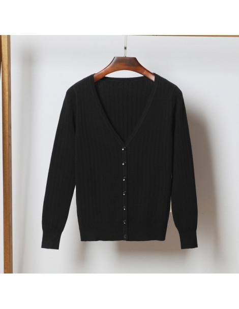 Cardigans Autumn New Women Knitted Cardigan Fashion V-Neck Long Sleeve Solid Cardigan Sweater High Quality Single Button Casu...