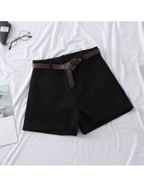 Shorts 2019 Fashion Winter Spring Women Straight Shorts Outerwear Office Sashes Casual Short Wide Leg Woman Warm Shorts - bro...