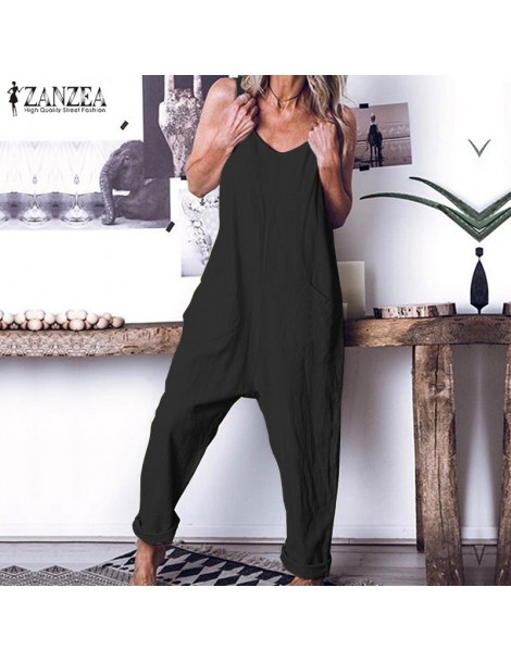 Jumpsuits Jumpsuit Vintage Solid Combinaison Femme Women Sexy Sleeveless Backless Overalls 2019 Summer Long Mono Mujer Plus S...