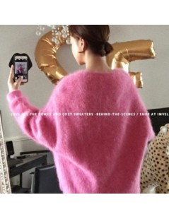 Pullovers New Fashion Women Fluffy Mink Cashmere Round Neck Loose Fashion Warm Mink Cashmere Sweater Women Thicken Long Sleev...