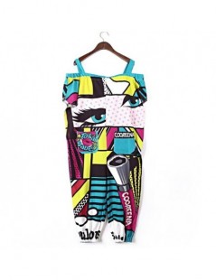 Jumpsuits Fashion Street Personality Loose Jumpsuits Women Hip-hop Pocket Jumpsuits Summer Harajuku Cartoon Print Suspenders ...