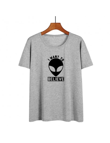 T-Shirts Hip Hop Harajuku Alien Printed Tshirt Ufo Space Science Funny T Shirts Women Summer Tops Tumblr Black White T-shirt ...