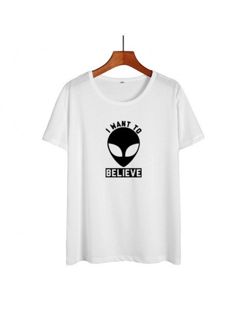 T-Shirts Hip Hop Harajuku Alien Printed Tshirt Ufo Space Science Funny T Shirts Women Summer Tops Tumblr Black White T-shirt ...