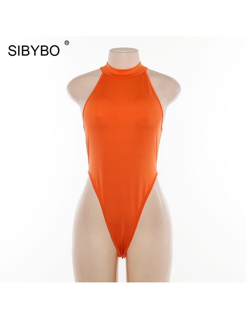 Sleeveless Skinny Sexy Women Bodysuit O Neck Backless Slim Summer Women Rompers Beach Casual 