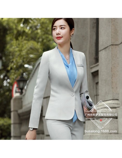 Womens Blazer Pants Suits Elegant Slim Jacket Business Office Formal Work  Set