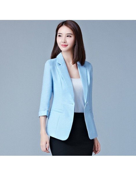 Blazers Blazer Feminino Plus Size 5XL Formal Autumn women's jacket White Female Office Ladies Tops Korean 2019 Fashion - blue...