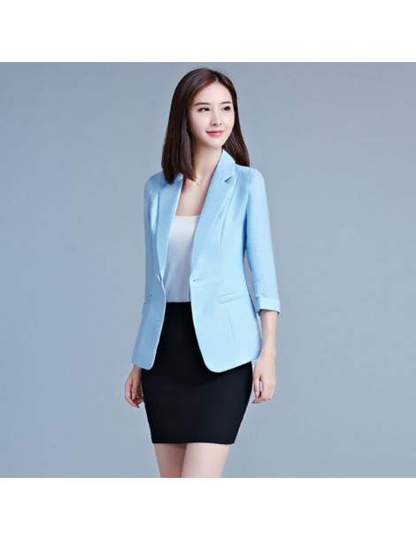 Blazers Blazer Feminino Plus Size 5XL Formal Autumn women's jacket White Female Office Ladies Tops Korean 2019 Fashion - blue...