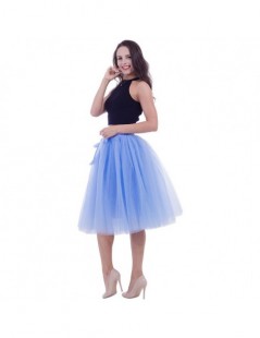 Skirts 6Layers 65cm Fashion Tulle Skirt Pleated Tutu Skirts Womens Lolita Petticoat Bridesmaids Vintage Midi Skirt Jupe Saias...