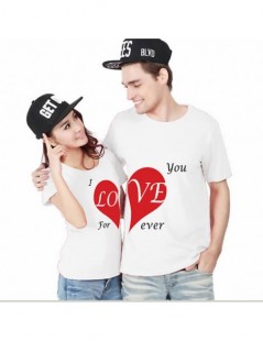 T-Shirts New Summer Funny Couple T Shirts Half Red Heart Love Printing Cotton O-neck Tees Cool Short Sleeve Couple Clothes - ...