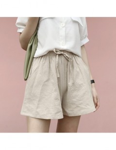 Shorts Summer New High Waist Short Pants Loose Korean Version Of The Thin Casual Cotton And Linen Solid Color Shorts Pants - ...