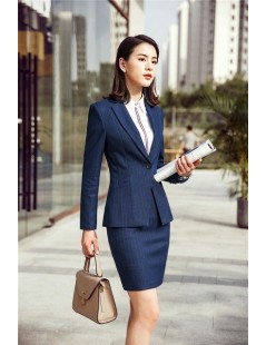 Skirt Suits Fashion Striped Uniform Styles Blazers Suits With 2 Pieces Tops And Skirt For Ladies Business Women Formal Work W...