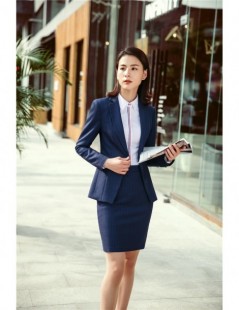 Skirt Suits Fashion Striped Uniform Styles Blazers Suits With 2 Pieces Tops And Skirt For Ladies Business Women Formal Work W...