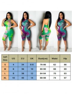 Rompers Women Boho Sleeveless Halter Bodycon Clubwear Playsuit Backless Party Sexy Print Short Jumpsuit - Purple - 330170730...