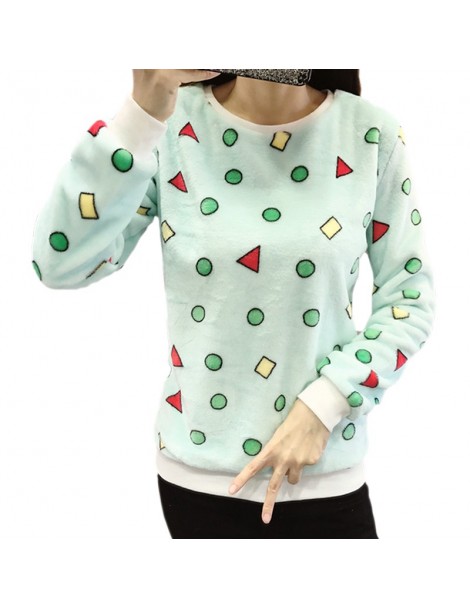 Hoodies & Sweatshirts 2018 Long Sleeve Harajuku Hoodies Kawaii Sweatshirt Women Clothes Cartoon Geometric Print Top Autumn Wi...