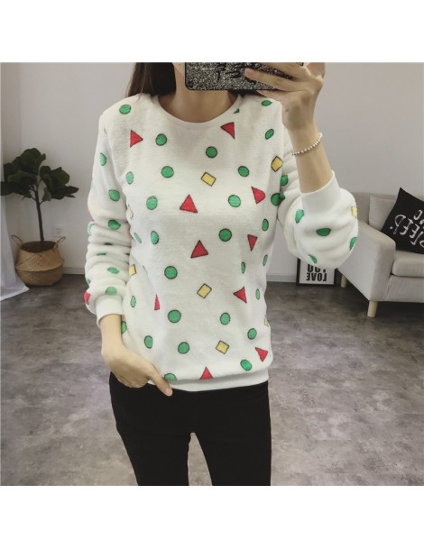 Hoodies & Sweatshirts 2018 Long Sleeve Harajuku Hoodies Kawaii Sweatshirt Women Clothes Cartoon Geometric Print Top Autumn Wi...