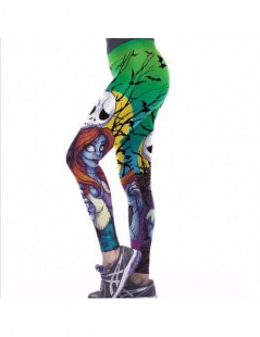 Leggings Womens Halloween Jack And Sally Printed Leggings The Nightmare Before Christmas Cosplay Leggin Slim Workout Girls Pa...