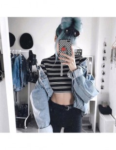 T-Shirts Streetwear Knitted Stripe Tshirt Women Bodycon Long Sleeve Crop Top Zipper Spring Autumn T Shirt Tees Casual Clothes...