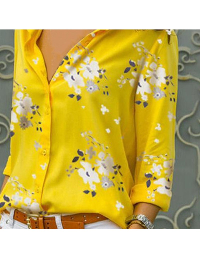 Women Spring Summer Blouses Vintage Floral Printed Long Sleeve Shirt ...
