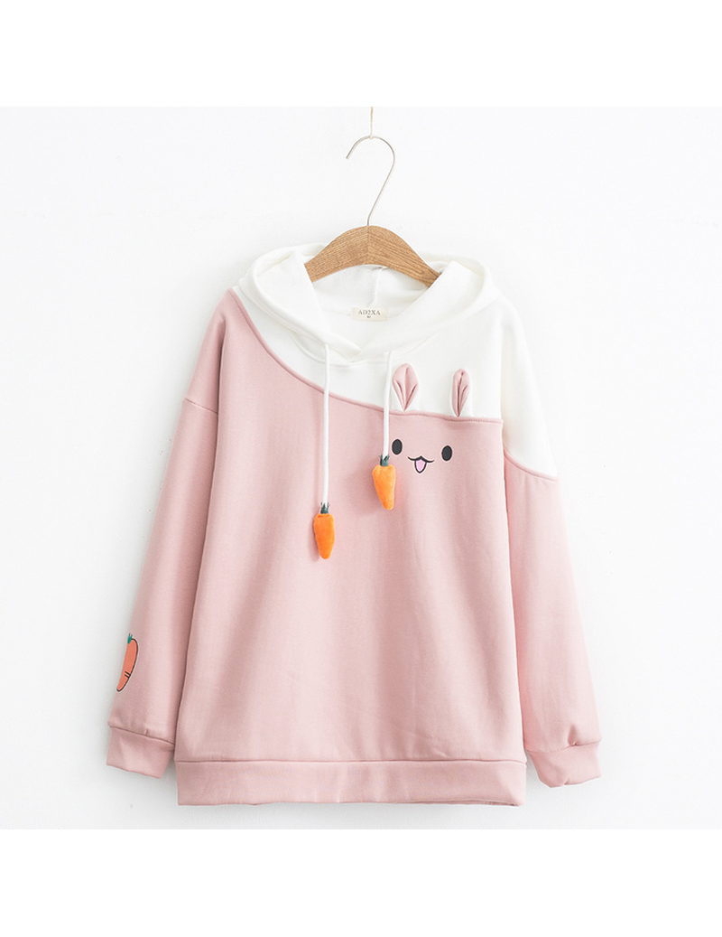 Japanese Women Hoodies Anime Lovely Pullover Kawaii Rabbit Sweatshirt Tracksuit Cute Bunny
