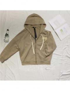 Hoodies & Sweatshirts Suede Sweatshirt With Pocket Zip Up Hoodie Solid Poleron Mujer 2019 Plain Oversized Thick Hoodie Drawst...