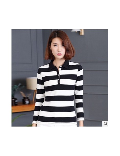 Polo Shirts High quality Cheap Casual Long Sleeve Stripe Tops Pure Cotton Polo Shirts Autumn Women Polo Shirt Plus Size Woman...