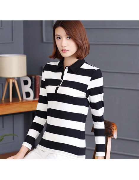 Polo Shirts High quality Cheap Casual Long Sleeve Stripe Tops Pure Cotton Polo Shirts Autumn Women Polo Shirt Plus Size Woman...