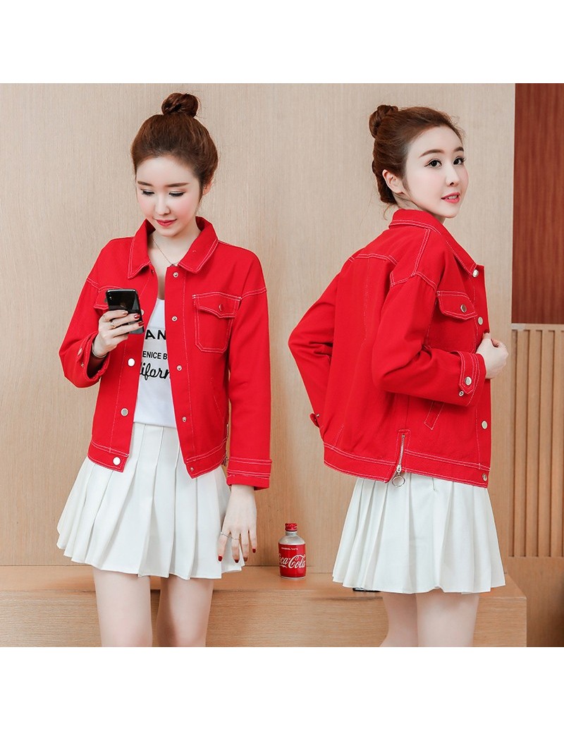 2019 Korean Jeans Jacket Women Spring Autumn Long Sleeve Solid Basic