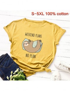 T-Shirts Funny Sleepy Sloth Women T-shirt New Large Size Animal Basic Tops Loose Cute Cartoon Tees Summer Cotton Print t shir...