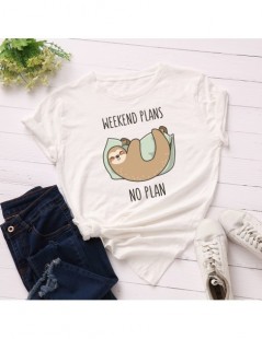 T-Shirts Funny Sleepy Sloth Women T-shirt New Large Size Animal Basic Tops Loose Cute Cartoon Tees Summer Cotton Print t shir...