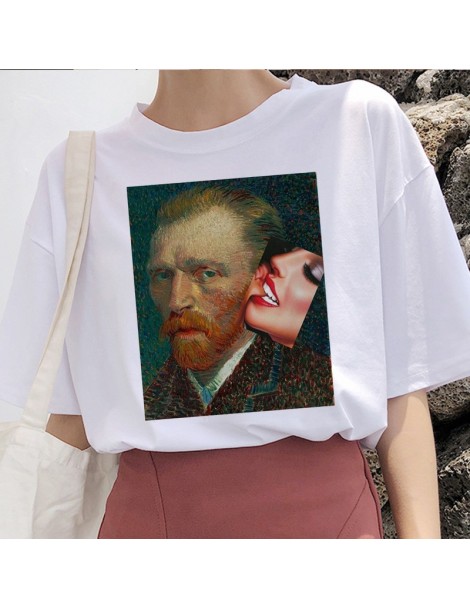 T-Shirts mona lisa t shirt women female streetwear dog korean harajuku funny tshirt Graphic ulzzang grunge t-shirt femme Casu...