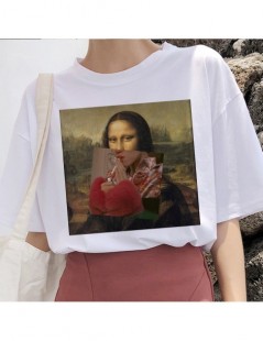 T-Shirts mona lisa t shirt women female streetwear dog korean harajuku funny tshirt Graphic ulzzang grunge t-shirt femme Casu...