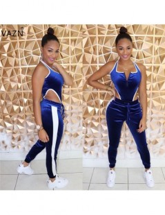 Women's Sets New product 2019 summer sexy lady 2-piece blue long set waistcoat bodysuit long pants set lady special design se...