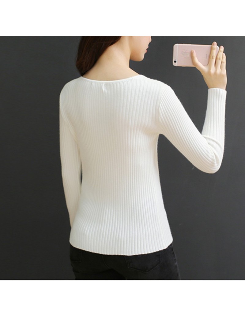 Elasticity Soft Women Sweater Autumn Pullovers Knitted Sweaters Women V