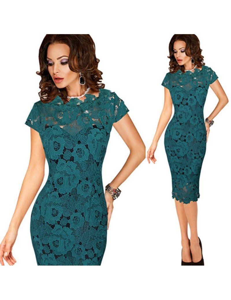 Womens Elegant Sexy Crochet Hollow Out Pinup One Piece Dress Suit Party