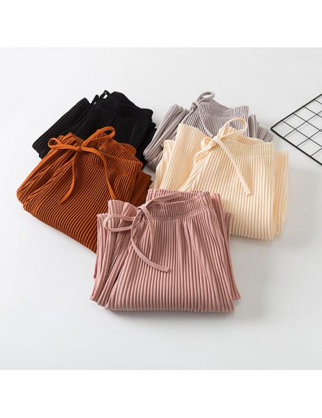 Pants & Capris 2018 new PANT WOMEN GIRL solid color pleated wide leg female summer high waist chiffon long students Korean fa...