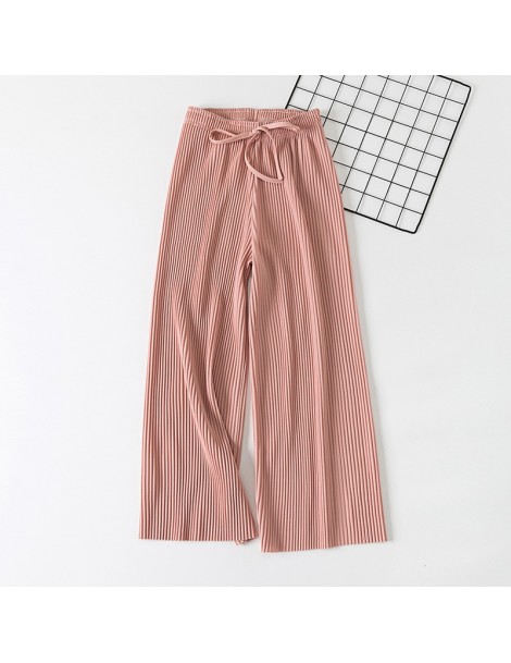 Pants & Capris 2018 new PANT WOMEN GIRL solid color pleated wide leg female summer high waist chiffon long students Korean fa...