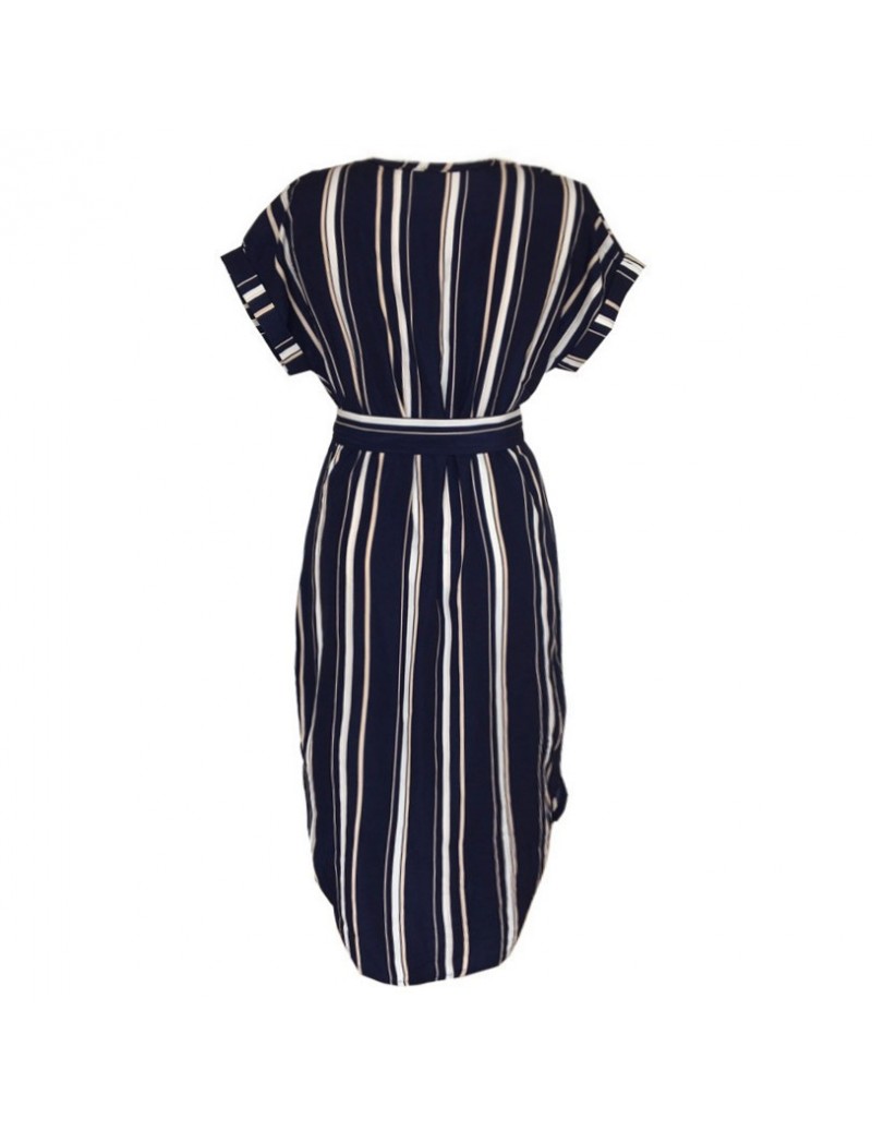 Women Dress Summer 2018 Elegant Striped Print Vintage Midi Party Dress ...
