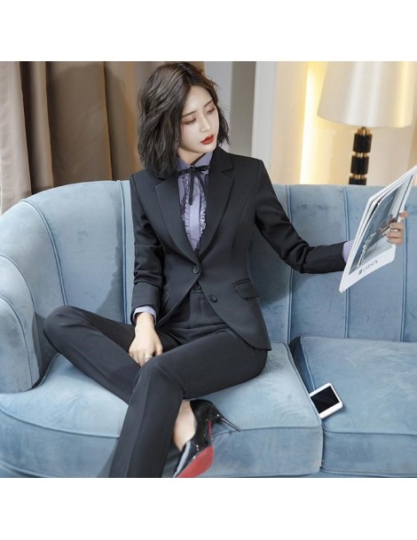 Pant Suits New Elegant Single Breasted Pant Suit Fashion Slim High-Grade Temperament Business Formal Women's Suit Two-Pieces ...