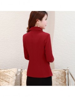 Blazers red/black Single Button Ladies Blazers Women Spring Autumn Women Suit Jacket Blazer Femme Office Tops Coats S-3XL - r...