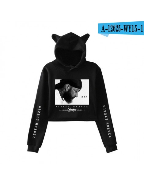 Hoodies & Sweatshirts Nipsey Hussle Cat Ear Hoodies Sweatshirt Sexy Navel Occident Idol comfortable Casual Women cool Navel H...