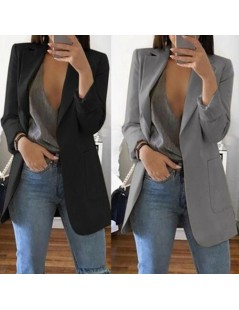 Blazers New Women Casual Long Sleeve Coat Suit Office Ladies Slim Cardigan Tops Blazer Jacket Outwear - Black - 4S4132472467-...