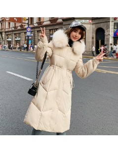 Parkas 2019 Fur Hooded Parkas Mujer Winter Thickening Warm Cotton Padded Long Paragraph Jacket Women Plus Size 3xl Slim Femal...